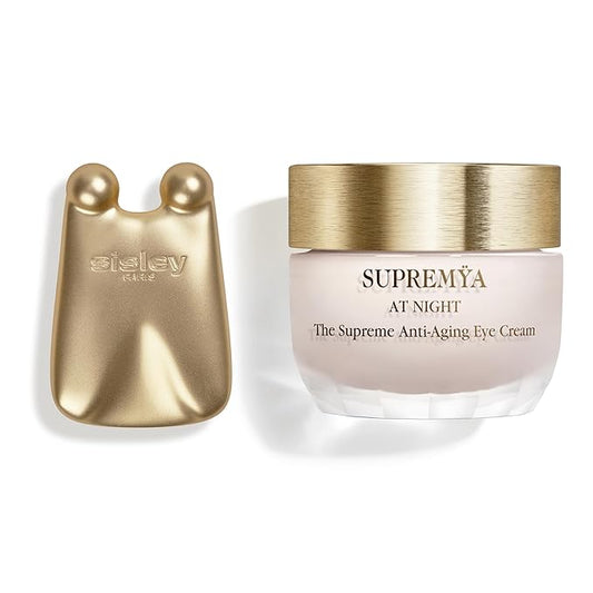 Sisley Paris Supremya at Night The Supreme Anti-Aging Eye Cream - 15 mL - Reduces Appearance of Fine Lines, Wrinkles, Dark Circles & Puffiness - Includes Massage Accessory