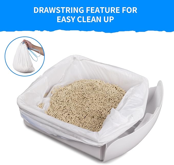 120 Count Extra Large Cat Litter Box Liners, Cat Litter Waste Receptacles Bags for Cleanpethome/BCHARYA Self-Cleaning Litter Box