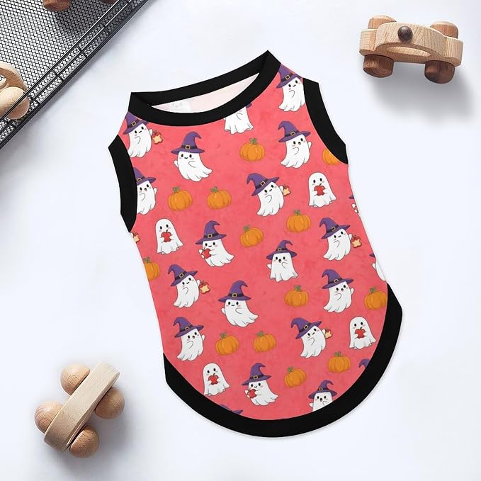 Halloween Pet Vest Witch Boo Pet Shirts X-Small | fall pumpkin Dog Shirt Vest cute pet Sleeveless Vests Ice Silk Dog T-Shirts holiday Dog Clothes Halloween Canine Wear