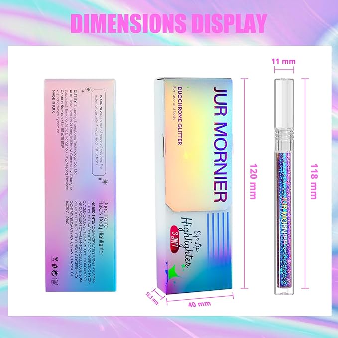 Multichrome Liquid Eyeshadow Set,3 Colors Multi-Dimensional Eye Liner Makeup,High Pigment Waterproof Metallic Eye Shadow,Ultre Fine Tip Glitter Eyeshadow (A01+A02+A03)