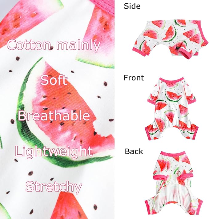 Dog Pajamas for Small Dogs Boy Girl, Dog Clothes Tiny Chihuahua Yorkie Spring Summer Shirt, Cute Puppy Outfit Pjs Jumpsuit Cat Onesie Apparel Pet Clothes