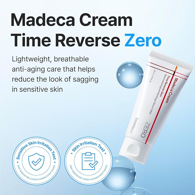 CENTELLIAN 24 Madeca Cream Time Reverse Zero 2.70 fl oz - Lightweight Anti-Aging, Face Moisturizer, Blue Active TECA, Cooling Cica, Firming, Deep Hydration, Barrier Repair, Sensitive, Oily Skin