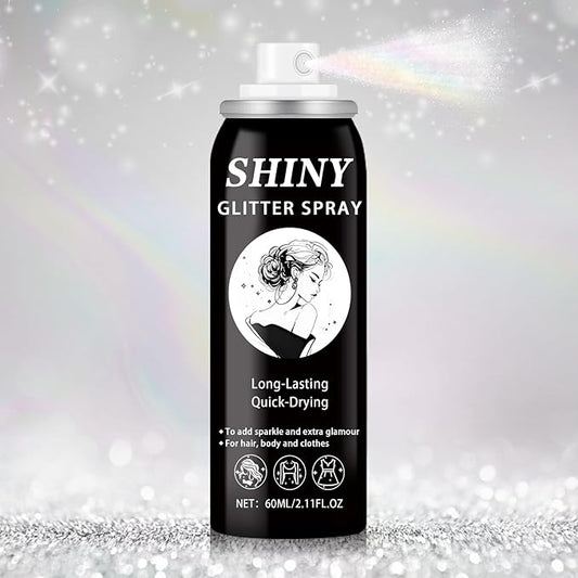 AWCCXMYM Body Glitter Spray Sparkle Hair Glitter Long Lasting and Quick-Drying Face Glitter Spray for Hair and Body,Halloween Christmas Festival Accessories Makeup Prom (2.11 Fl Oz)