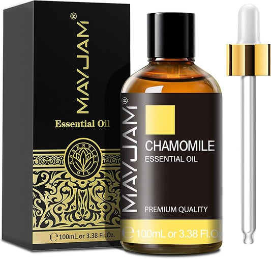Chamomile Essential Oil(100ml) - MAYJAM 3.38fl.oz Pure Essential Oils - Use in Aromatherapy, Massage Blend & Diffusers - Chamomile Oil