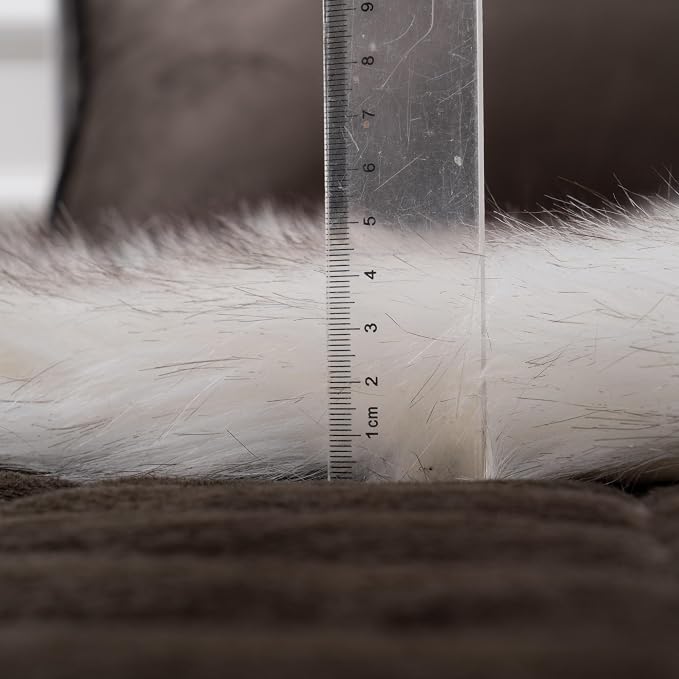 BATTILO Luxury White Faux Fur Throw Blanket for Couch, 50"x60", Tip-Dyed | Fuzzy Fluffy Elegant Cozy Blanket, Super Warm Plush Heavy Thick Faux Fur Blanket for Bed, Living Room