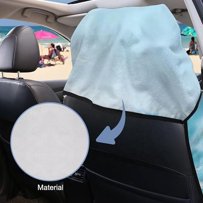 INSTANTARTS Beach Turtle Towel Car Seat Covers Seat Belt Cover Pad Car Seat Towel Cover as Yoga Mat