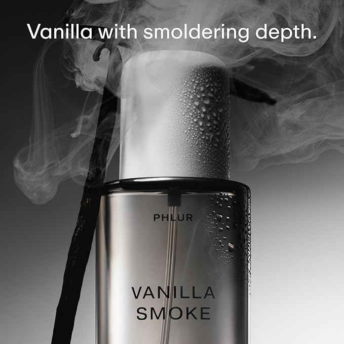 PHLUR Vanilla Smoke Body Mist, 8 Fl Oz - Hair and Body Perfume for Women, Woody Vanilla Perfume Body Spray with Bergamot, Cacao, Incense and Amber Fragrance