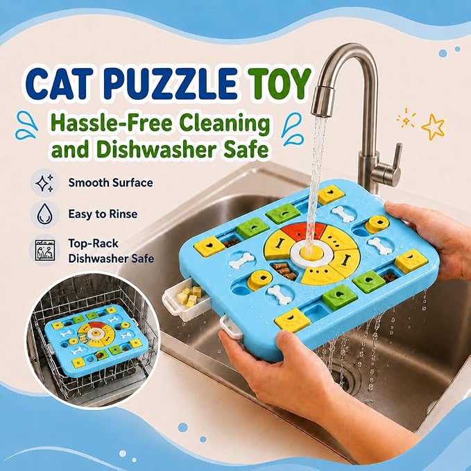 Interactive Cat Puzzle Toy, Maze Slow Feeder, 15.4 in