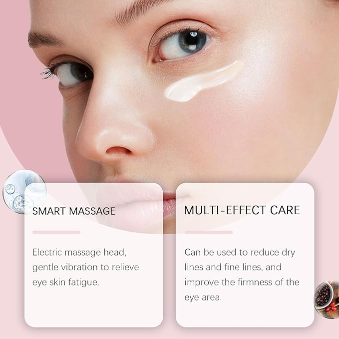 Electric Massage Eye Cream for Dark Circle, Firm and Smooth of Fine Lines, Multi-peptide Firming Eye Tightener, Anti-Aging Eye Cream for Puffiness and Bags Under Eyes Cream (2)