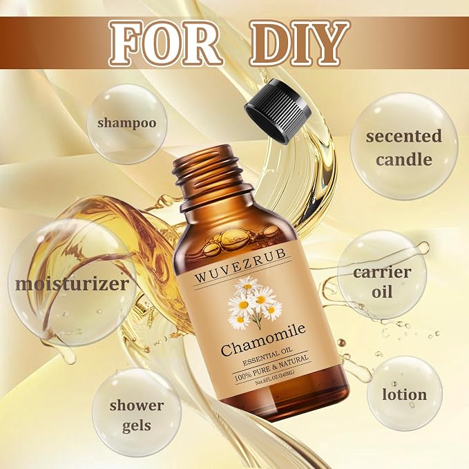 Chamomile Essential Oils 240ML, Pure Chamomile Essential Oil for Aromatherapy Diffuser - 8 Fl Oz