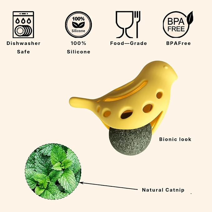 Cat Treat Puzzle Toy, Cat Puzzle Feeder with Refillable Catnip Ball