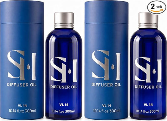 Vanilla VL14 Hotel Scent Diffuser Oil | 2 Pack of 10.14 Fl Oz (300ml) - Waterless Diffuser Oil Refill & Highly Concentrated Fragrance Oil, Diffuser Oil Scents Luxury