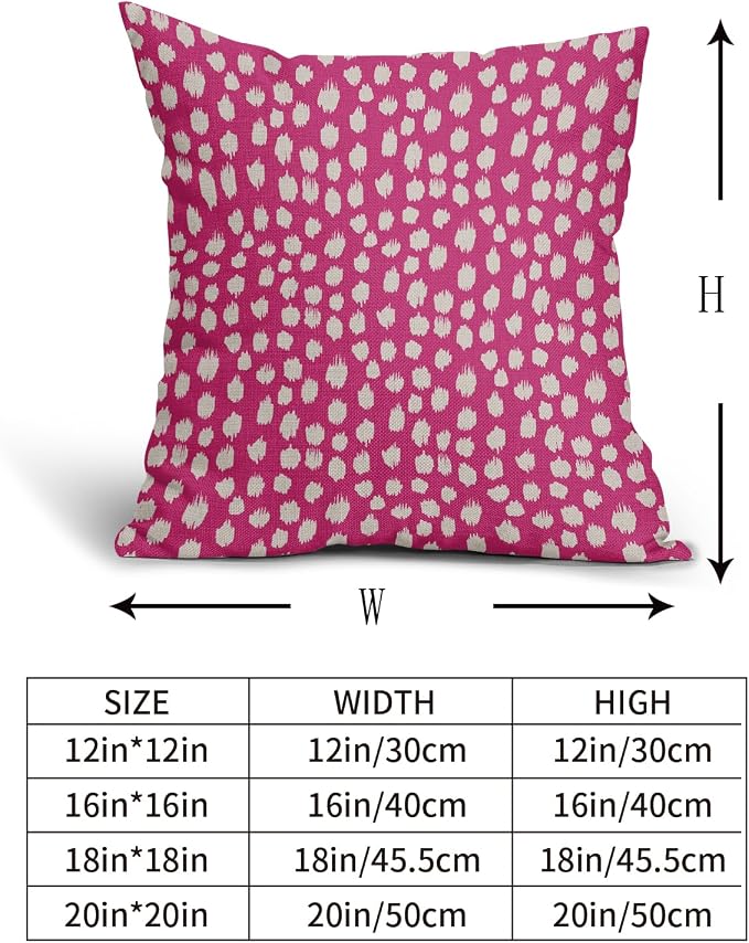 Sweetshow Hot Pink Cream Dots Pillow Covers 24x24 Set of 2 Boho Design Polka Dot Throw Pillows Modern Trendy Print Outdoor Decorative Pillowcase Square Linen Cushion Cases Decor for Sofa Couch Bed