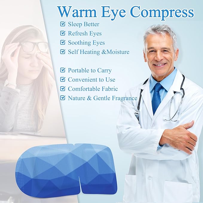 Steam Eye Mask, Heated Eye Mask Warm Compress for Eyes, Disposable Steam Mask for Sleep, Spa, Travel Must Have for Rest, Relaxation Gifts (Unscented, 32Packs)