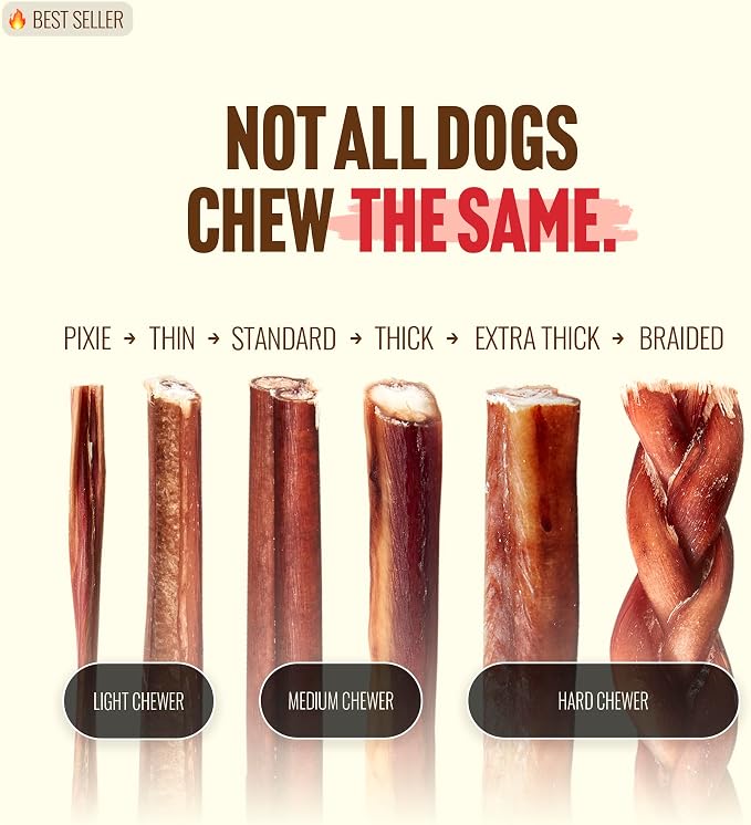Natural Farm Odor-Free Select Bully Sticks, (6-Inch, 1-Pound), Hand Selected for Consistent Thickness, 100% Beef Pizzle Dog Chews, Fully Digestible, High Protein, Best Dental Treats (Pack of 3)