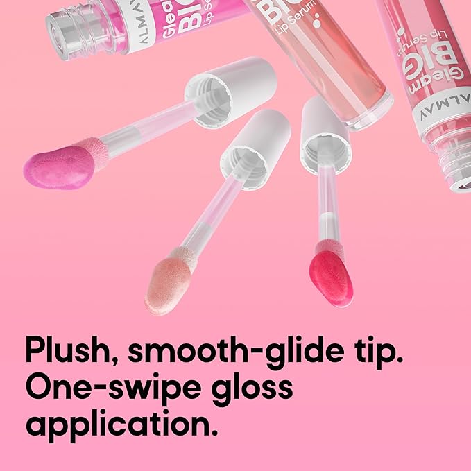 Almay Gleam Big Lip Serum, Hydrating and Moisturizing, Hypoallergenic Lip Gloss, Non-Sticky, 100 Positively Pink, 0.13 fl oz