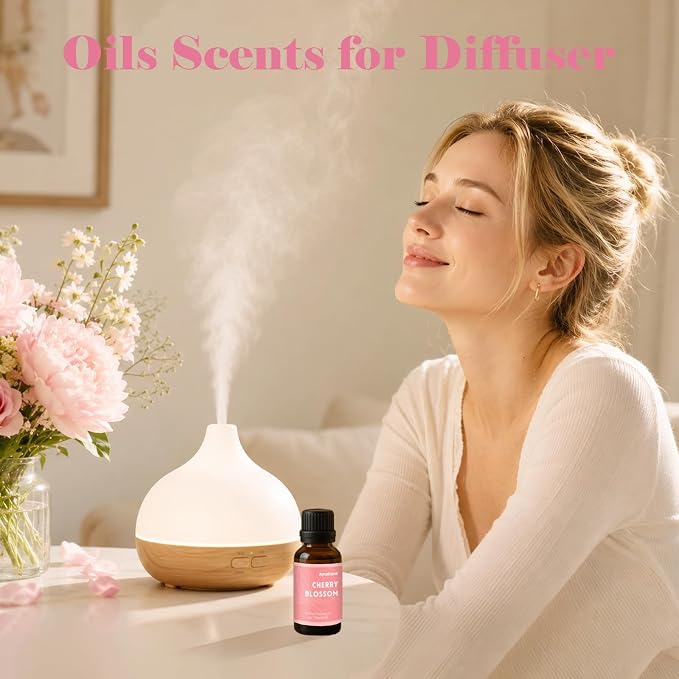 AmaKane Cherry Blossom Essential Oil for Diffusers for Home, Floral Fragrance Oil for Candle Making, Premium Cherry Blossom Aromatherapy Oil, DIY Soap Making Scents, 30ml