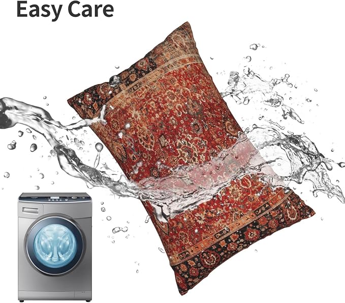 Antique Oriental Turkish Carpet Pattern Pillow Covers Decorative Lumbar Throw Pillowcase 12x20 Inch Couch Cushion Cover for Home Decor Living Room Bedroom College Dorm Bed Car Sofa