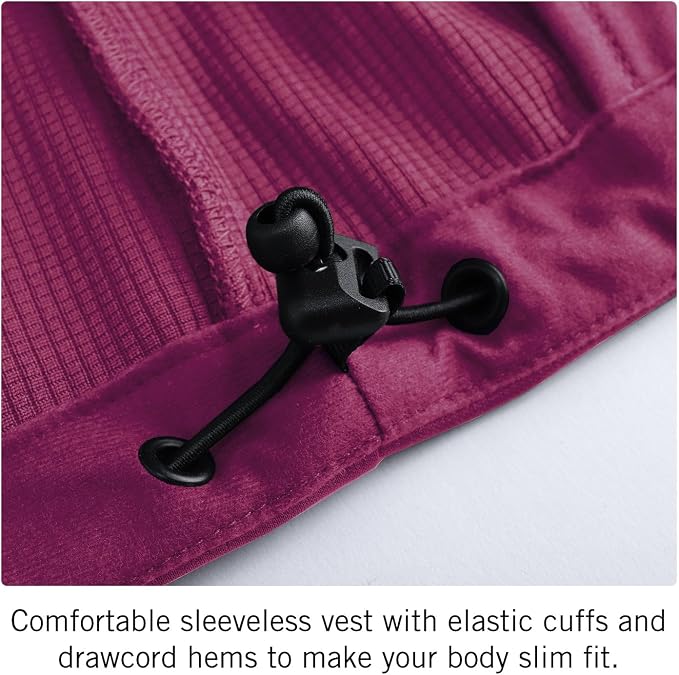baleaf Women's Lightweight Running Vest Sleeveless Softshell Jacket | Windproof; Breathable; Water Resistant; 2 Zipper Pockets; Stand Collar; Great for Running, Hiking, Camping and Travelling