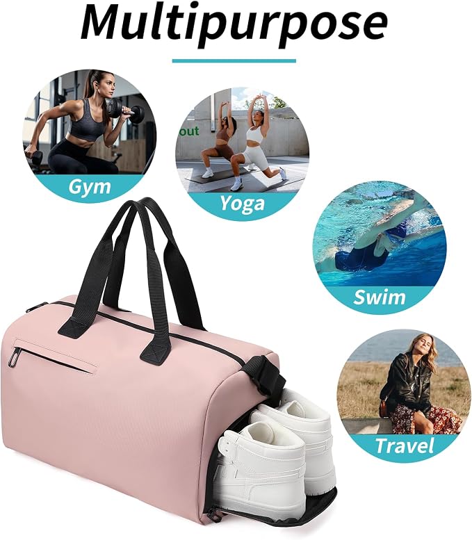 Handbag for Women Yoga Bag Large Capacity Yoga Pad Buckle with Shoe Compartment Water Bottle Sports Gym Bag Travel