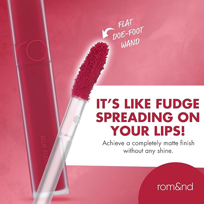 rom&nd BLUR FUDGE TINT #11 Fuchsia Vibe: K-Beauty Velvety Matte Liquid Lip Stain for Effortless Blurring, Long-Lasting Comfort & Vibrant Red-Blue Tone