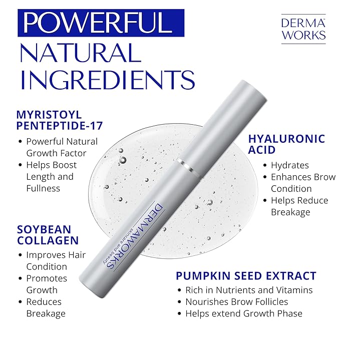 ADVANCED EYEBROW GROWTH SERUM – Eyebrow Serum to Grow Brows - Rapid Brow Growth Treatment - Brow Conditioner & Thickener - Suero para Cejas Crecimiento - Crecimiento de Cejas by DERMAWORKS