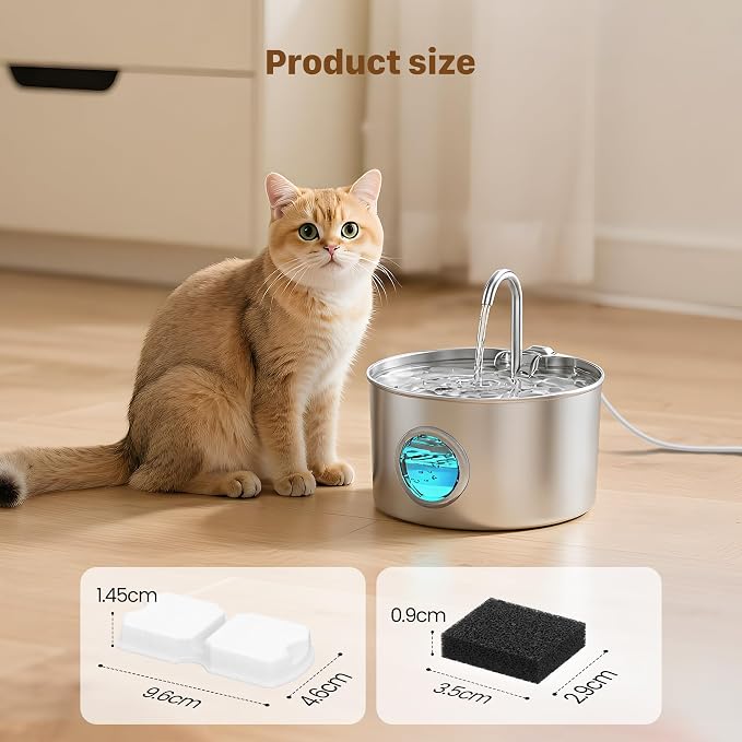 GIOTOHUN Cat Water Fountain Filter: 12 Cat Fountain Filter Replacement - 12 Pet Fountains Filters Replacement - 6 Filters & 6 Sponges - Suitable for ATMZIQXR GIOTOHUN KOOGMOON UMOCUOY IHOUONE HOOISE