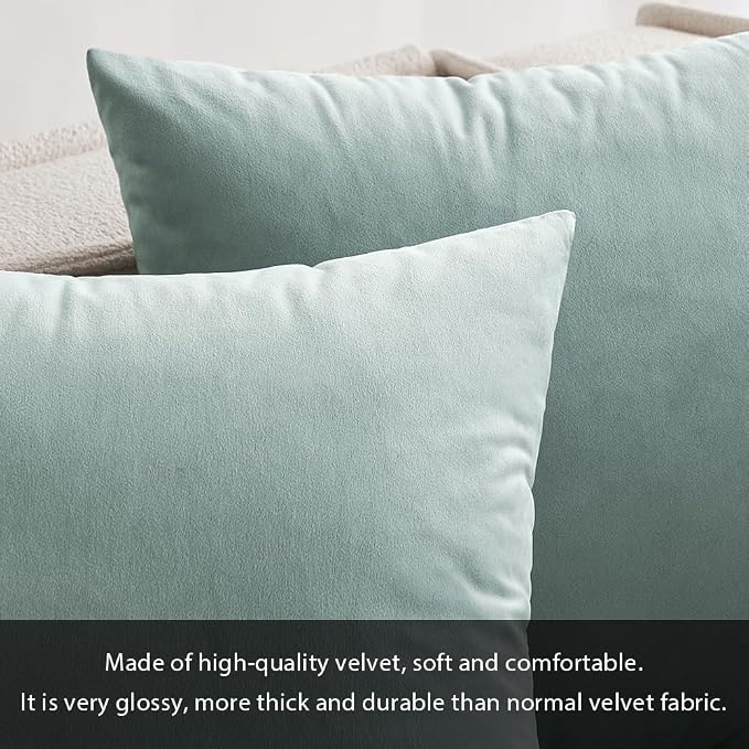 MIULEE 12x20 Inch Lumbar Velvet Throw Pillow Cover Set of 1 Blue Grey | Soft Luxury Decorative Throw Pillow Cover, Single Rectangle Cushion Case, Home Decor for Chair Couch Sofa Bedroom Car Bed