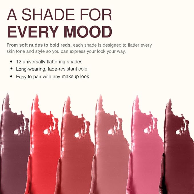 Palladio Herbal Matte Lipstick, Creamy and Full Coverage Long Lasting Matte Lipstick, Plum Majesty