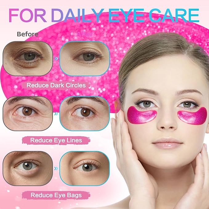 TUNBOT Under Eye Patches 24 Pairs - Gift Box Packaging, Natural Plant Extracts Eye Mask with Hyaluronic Acid, Reduces Puffiness & Dark Circles, Anti-Aging Eye Gel Pads for Facial Care