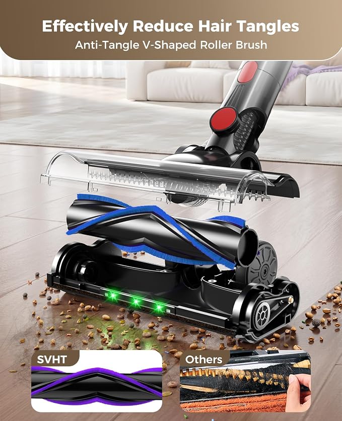 Cordless Vacuum Cleaner, 500W 45KPA Stick Vacuum Cleaners for Home