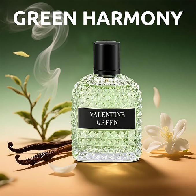 A CENTER Valentine Green Eau de Parfum for Women 3.4 Fl Oz | Long Lasting Fresh Floral Fragrance | Elegant Green Glass Spray Bottle | Cologne Gift Daily Use