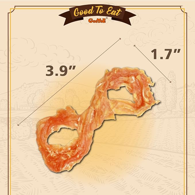 Gootoe Turkey Tendons, Dog Treats for Small Breeds, Rope (S), 1 lb