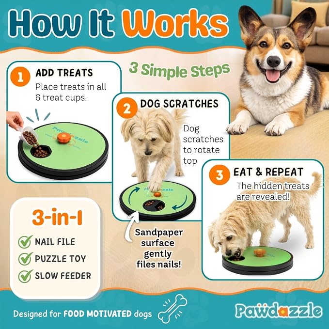 Adjustable Dog Nail Scratch Board with Treat Box – Interactive Dog Nail File Scratch Pad | Built-in Treat Dispenser | Non-Slip | Stress-Free Nail Care for Dogs