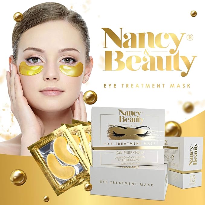 Under Eye Patches - 24K Gold Under Eye Mask, Dark Circles Under Eye Treatment Mask, Anti-Wrinkle Under Eye Bag Treatment for Puffy Eyes, Collagen Patch & Eye Mask Skincare, Under Eye Gel Pads 20 Pairs