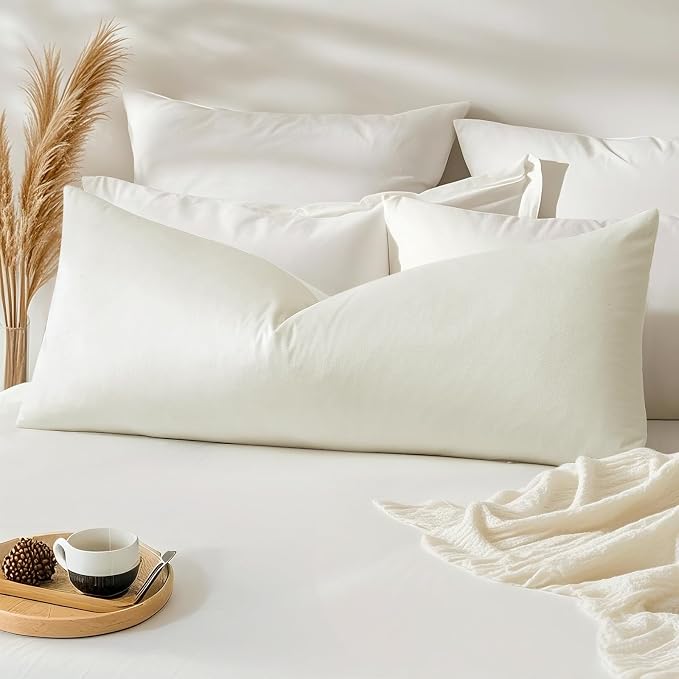 Artscope Luxury Velvet Lumbar Pillow Cover Super Soft Decorative Rectangle Throw Pillow Covers Case Cushion Covers for Sofa Couch Bedroom Car Decor 14x36 Inch Cream White