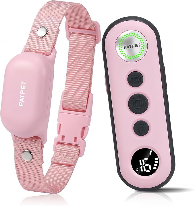 PATPET Shock Collar for Dogs - 4000FT Dog Training Collar with Remote, IPX7 Waterproof 4 Modes(Beep/Vibration/Shock/Safe) Dog Shock Collar, Rechargeable E-Collar for Small Medium Large Dogs (5-120Lbs)