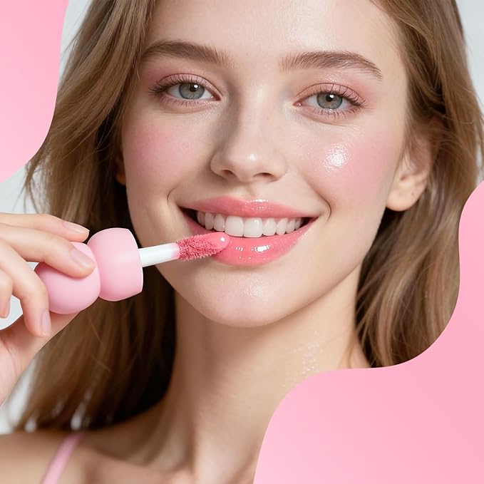 Color Nymph Lip Oil & Lip Gloss Set, Hydrating Non-Sticky Lip Makeup, Nourishing Lip Care with Jojoba Oil & Hyaluronic Acid, Glossy Pigmented Finish, #04 Ballet Pink