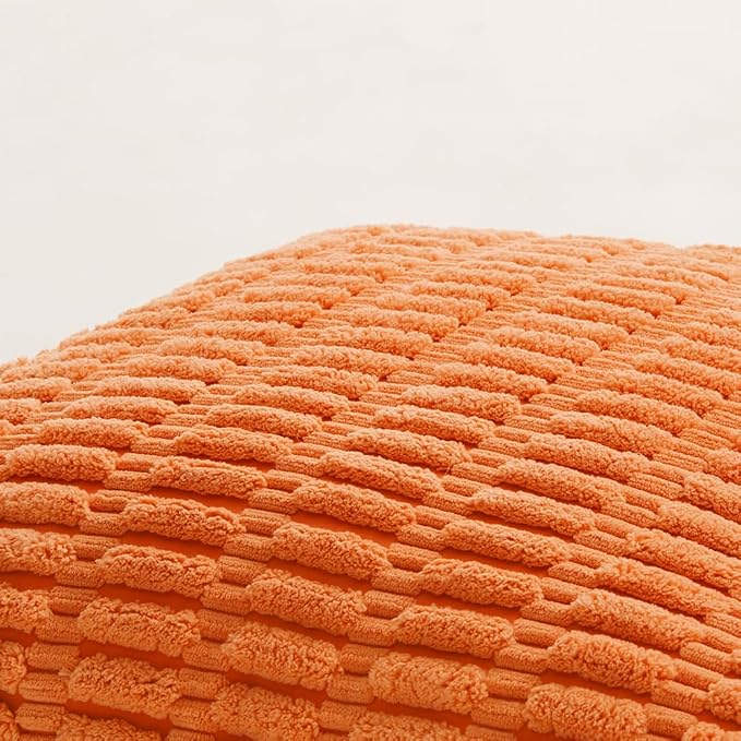 Fancy Homi 4 Packs Decorative Throw Pillow Covers for Living Room Couch Bed, Modern Farmhouse Boho Home Décor Accent Cushion Case, 20" x 20", Orange