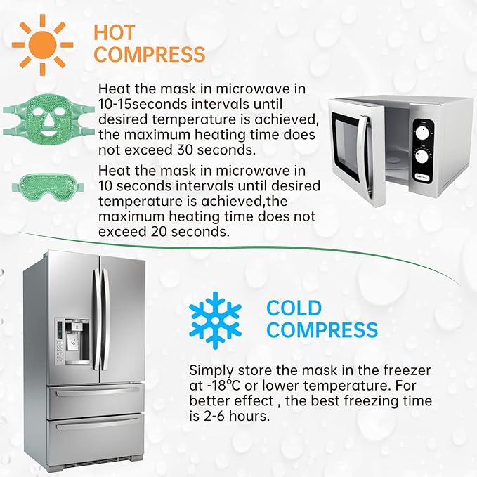 ZNÖCUETÖD Cooling Ice Face Eye Mask for Reducing Puffiness, Bags Under Eyes,Sinus,Redness,Pain Relief,Dark Circles, Migraine,Hot/Cold Pack with Soft Plush Backing(Green(1* Eye Mask+1*Face Mask))