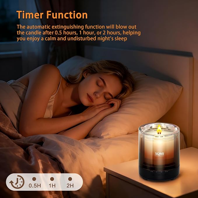 Smart Scented Candle with Remote for Home, Pumpkin&Cinnamon, Toffee Apples, Harvest Season, Soy Wax Lasting 35H, Gift for Birthday Mother's Thanksgiving Day Present