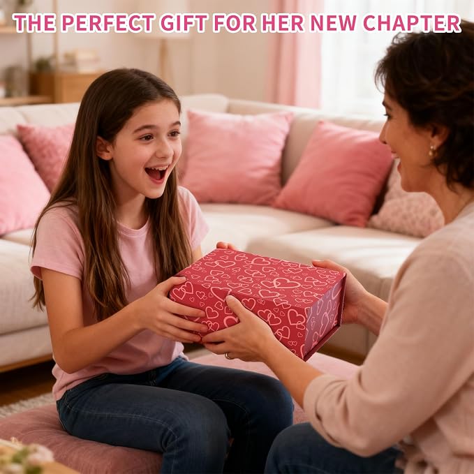 First Period Kit for Girls 9-12.Tween Period Starter Kit with spare Underwear, Educational Guide & Card in Gift Box - Thoughtful Puberty Gift (M)