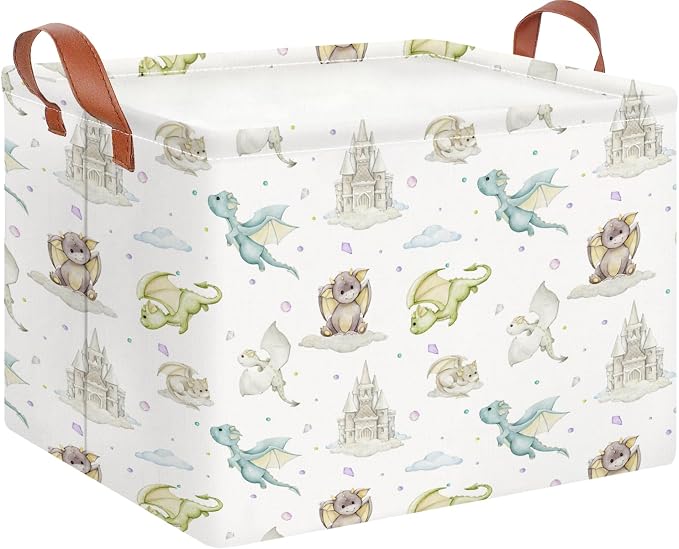 CLOCOR Rectangular Storage Bin,Waterproof Books Box,Gift Basket(Dinosaur)