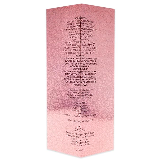 Paris Hilton Rose Rush Eau de Parfum Spray Perfume for Women | Floral and Fruity Fragrance | Notes of Papaya, Peony, Cedar, and White Musk | Feminine | Long-Lasting Scent | 3.4 Fl Oz