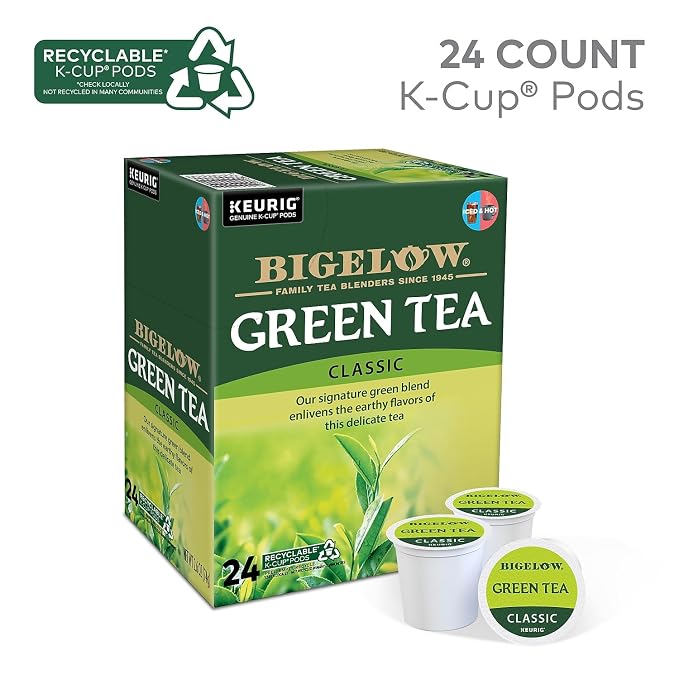 Bigelow Green Tea Keurig Single-Serve K-Cup Pods, (Pack of 24)