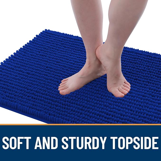 OLANLY Dog Door Mat for Muddy Paws 30x20, Extra Absorbent Chenille Mud Mat | Royal Blue, Absorbs Moisture and Dirt, Non-Slip Machine Washable Doormat, Quick-Drying Indoor Entryway Floor Mat for Dogs