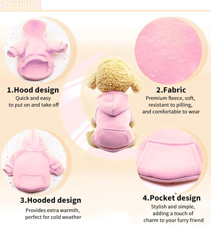 TAPBULL Dog Dresses, Fashionable Pet Dog Sweatshirt Clothes in Light Colors, Cute Cat Birthday Dress Outfit (Pink/Purple/Coffee 3-Pack), Large