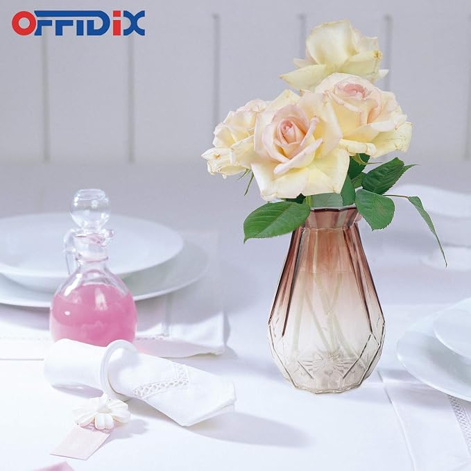 Glass Vase Gradient Multicolor with Geometric Faceted Design Art Decorative Flower Vase for Wedding, Dinning, Bookshelf, Home Decoration or Gift | Faceted Colorful Decoration for Home, Office or Wedding
