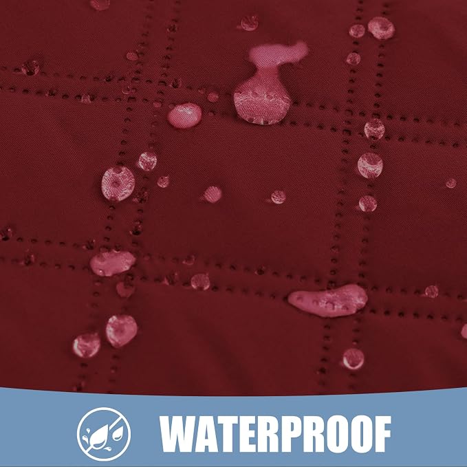 Smiry Waterproof Reversible Pet Couch Covers for Dogs | Pet Friendly, Soft Fabric, Washable Sofa Furniture Protector for Dogs Cat Kids, Checkered (40"x50", Wine Red/Beige)