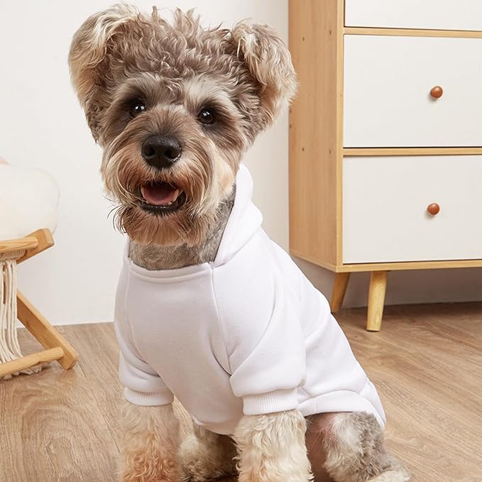 Soft Dog Hoodies for Small Dogs, Warm Fleece Puppy Clothes with Pocket | Jecikelon cold weather coat, cute puppy costume, breathable sweatshirt for dogs girl & boy, machine washable, easy on & off